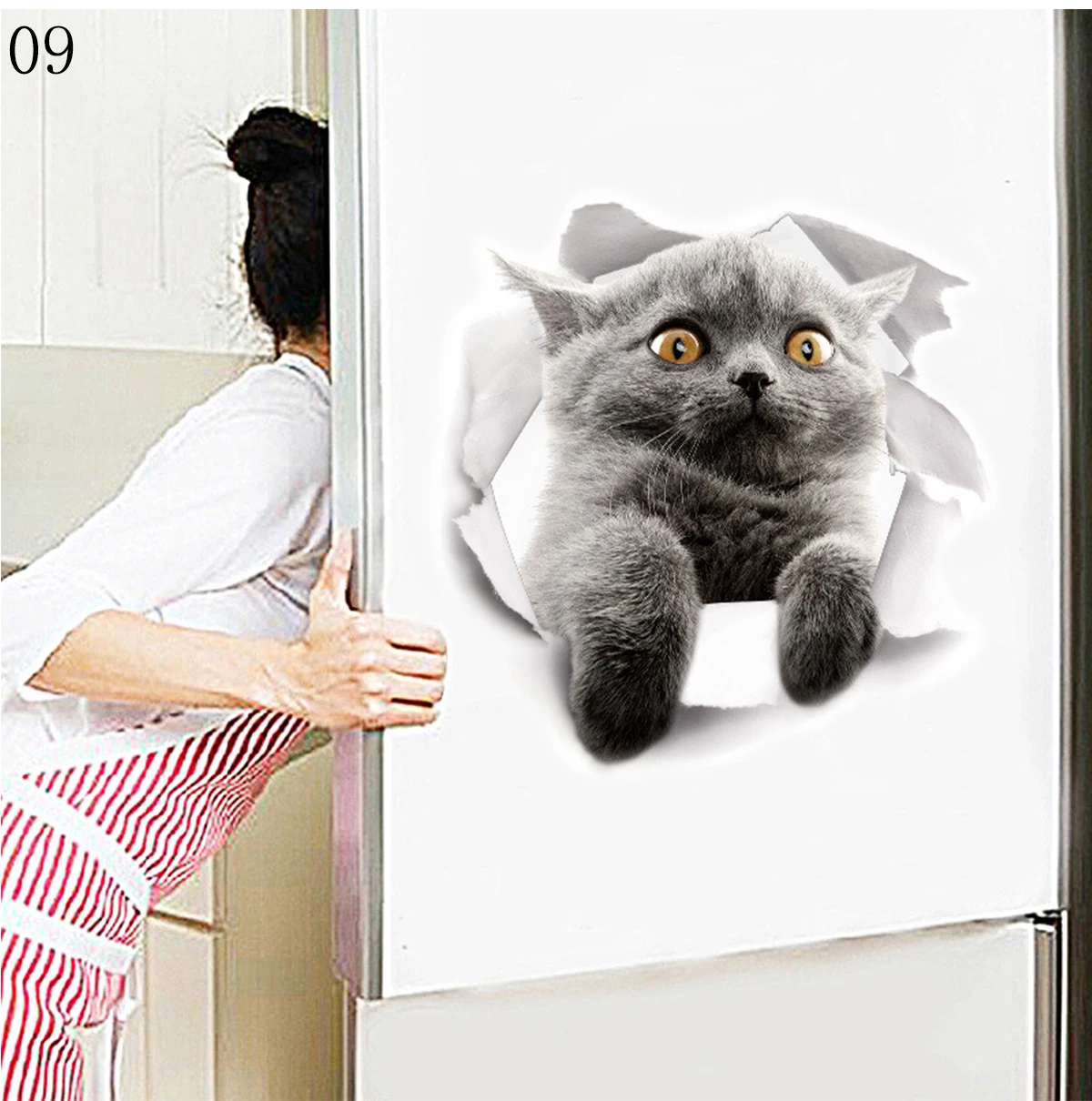 Мультяшные животные 3d наклейки для туалета s на сиденье для унитаза милые кошки ПВХ наклейки на стену ванная комната холодильник дверь Декор наклейки s наклейки