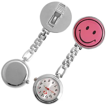 

YCYS-Smile Face Clip Nurse Pendant Pocket Quartz Watch New