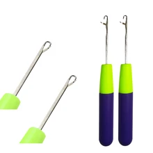 1 шт./лот, пластиковый крючок для оплетки, игла, фиолетовая ручка для переплетения, плетение волос, дредлок, инструмент для наращивания волос