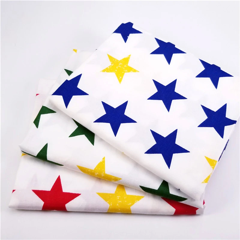 

Stars 100% Twill Cotton Fabric by Meters for Patchwork Quilting Baby Bedding Blanket Sewing Cloth Material 3pcs/lot 50x160cm
