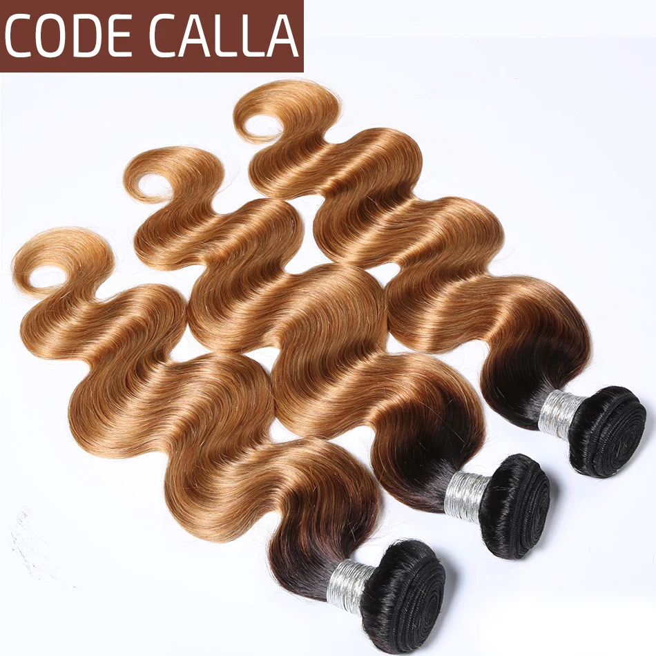 

Code Calla Peruvian Remy Body Wave Brown Color 3/4 Bundles 100% Unprocessed Human Hair Extensions Ombre Color Hair Bundles