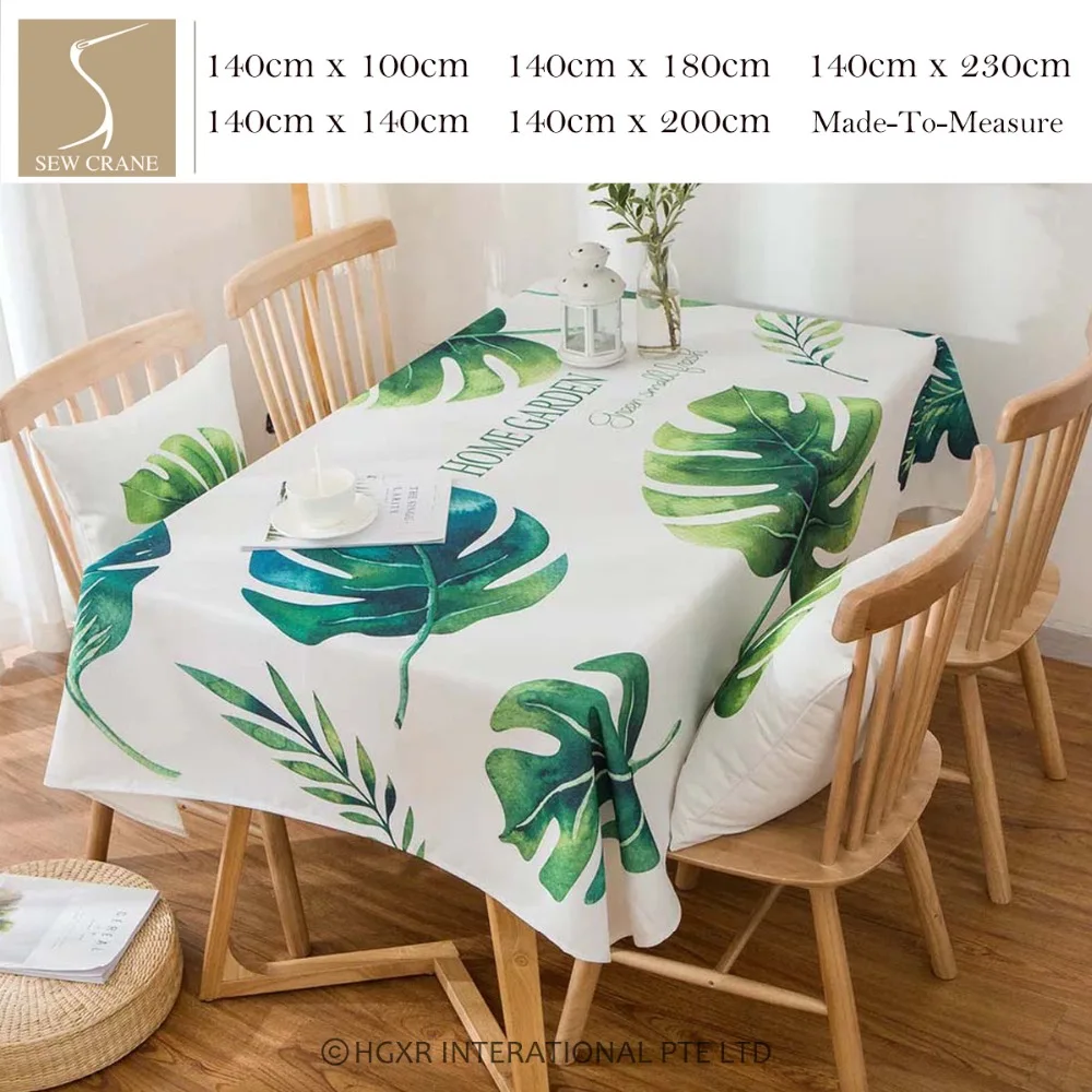 SewCrane Home Garden Large Palm Leaves Qilcoth Tropical Green Leaf