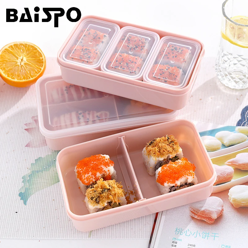 

Baispo LunchBox 3 Layers Eco-friendly Portable Food Storage Container Health Material With Handle Compartment Picnic Bento Box