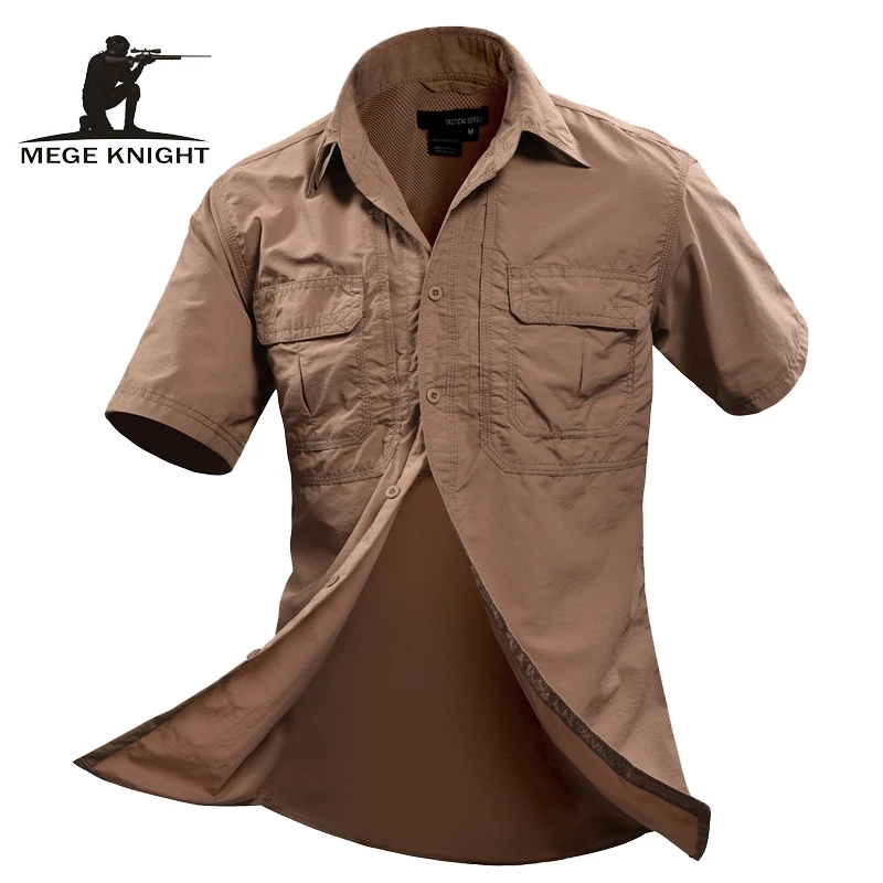  MEGE Summer Men Shirt Military Men Short Sleeve Shirt Casual Shirt Mens Brand Social Clothing Chemi