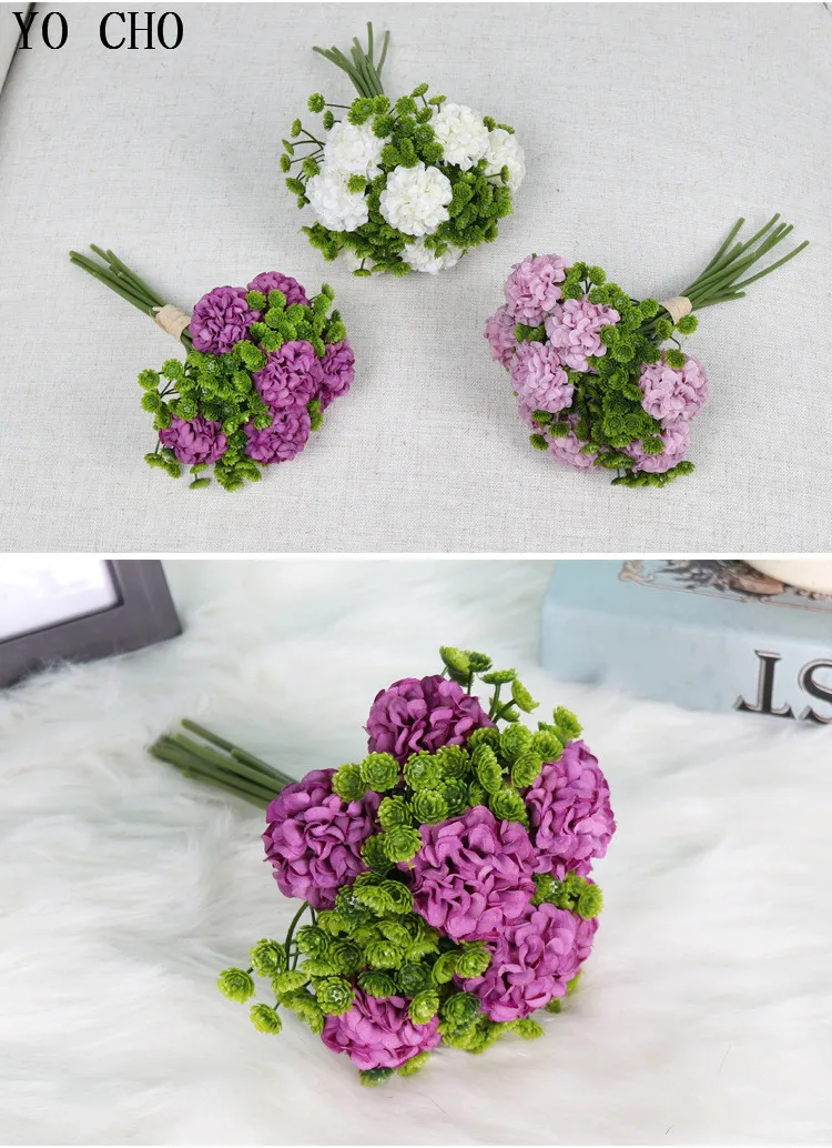 blue display flowers mini hydrangea flower artificial silk hydrangea blue bouquet plastic plants fake flower hydrangea plants home decoration accessories for wedding high quality from China for christmas decor hydrangea hea (2)