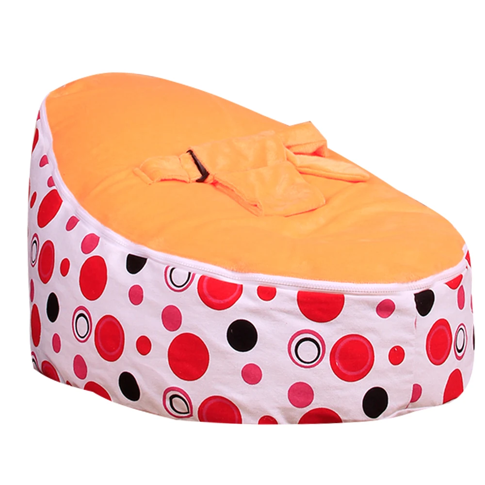 Levmoon средний красный круг печать мешок фасоли стул детская кровать для сна