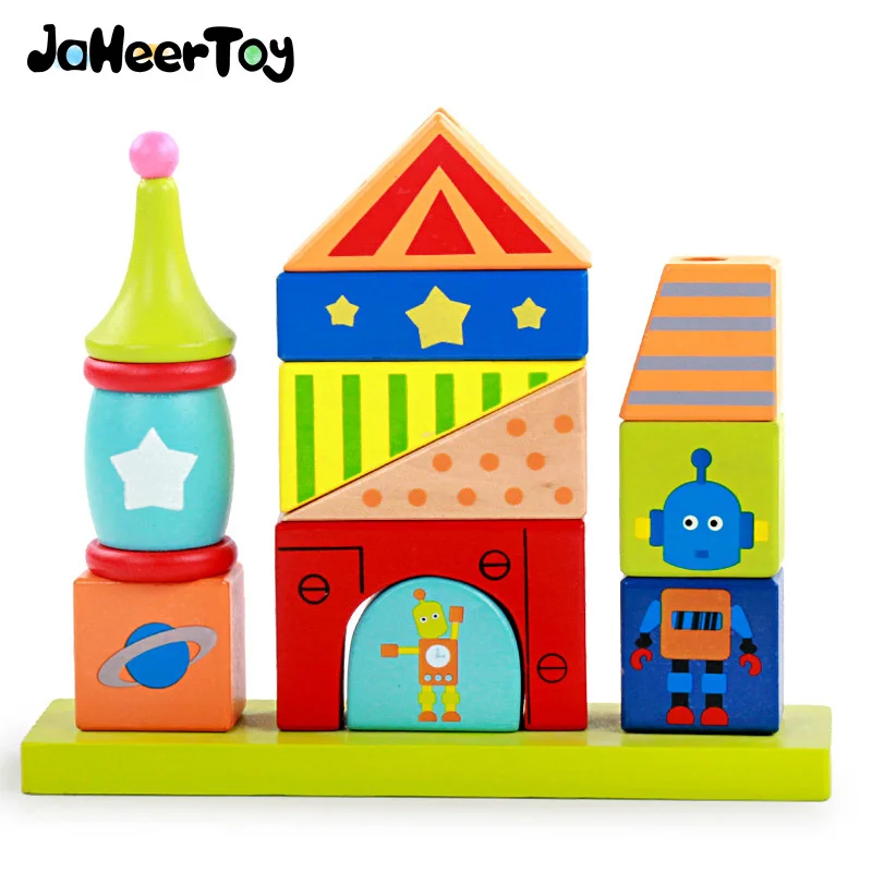 

JaheerToy Wooden Toys Building Blocks Robot and Princess Pattern Toys for Girls 3-6 Years for Kids Montessori Education