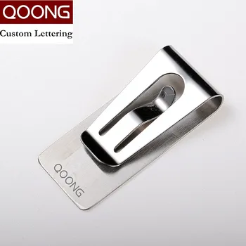 

QOONG Stainless Steel Silver Slim Pocket Cash ID Credit Card Money Clip Wallet Metal Money Holder Men's Steel Bill Clip Clamp