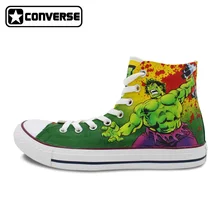 High Top Converse All Star Women Men Shoes Dead Lifters Hulk Design Hand Painted Sneakers Boys Girls Shoes Christmas Gifts