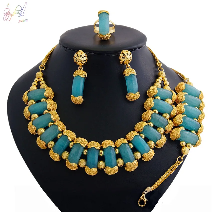 Buy YULAILI New Pure Gold Color Jewelry
