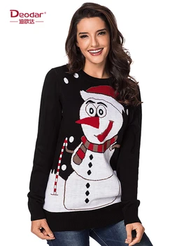 

Deodar 2018 Winter Women Sweater Female Knitted Sweaters And Pullovers Female Tricot Pull Bottom Christmas Sweater Tops Jumper