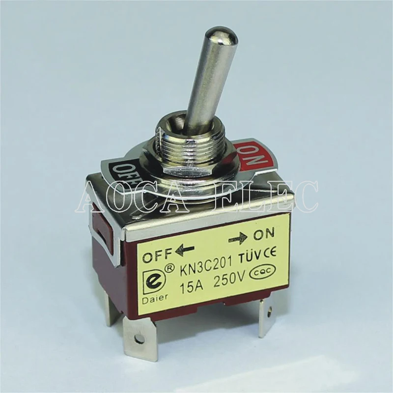 

20PCS KN3C-201P 250VAC 15A ON-OFF 2 Position DPST 4 Pin Toggle Switch Medium 12MM PC Terminal