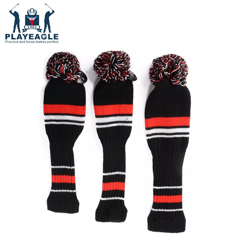 

PLAYEAGLE 3 pcs/set Knitting Golf Clubs Headcover Driver Cover(460cc),Fairway Wood Head Covers