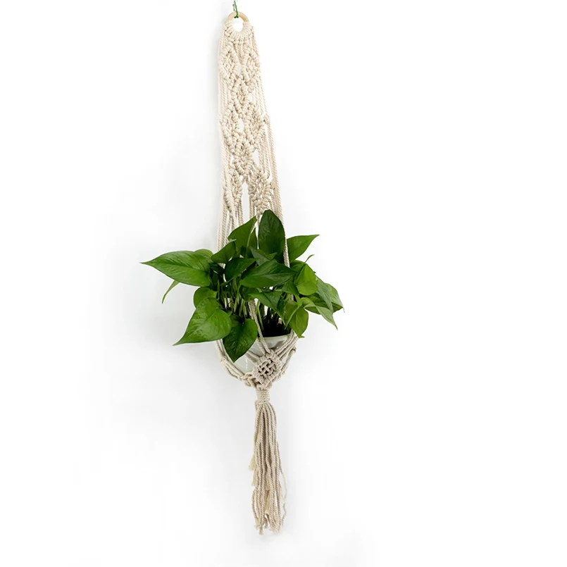  2018 New Macrame Rope Plant Hanger Garden Flower Pot Holder Hanging Basket Decoration F#4S20 (2)