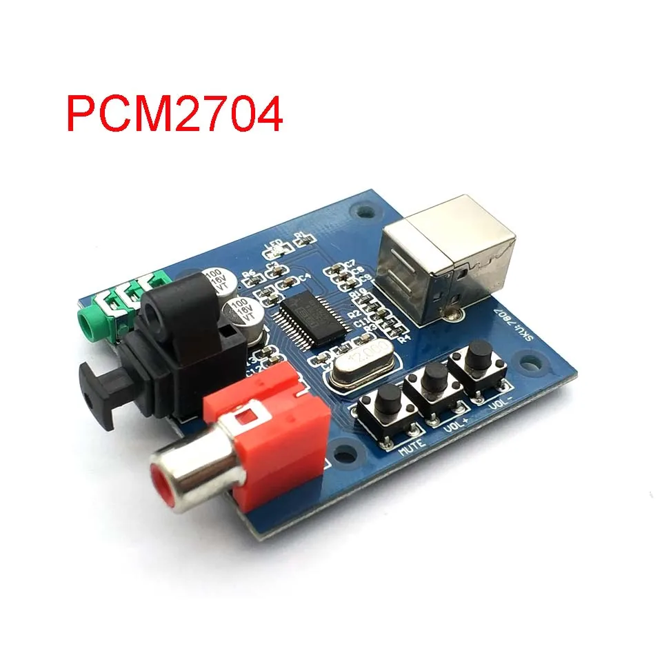 

PCM2704 USB DAC to S/PDIF Sound Card Decoder Board 3.5mm Output F/PC 2 Channel Analog Output