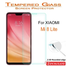 2 шт 9H прозрачная закаленная Защитная пленка для экрана Galss для Xiaomi mi 8 Lite Защитная пленка для экрана чехол с пленкой из закаленного стекла для mi 8 Lite стекло