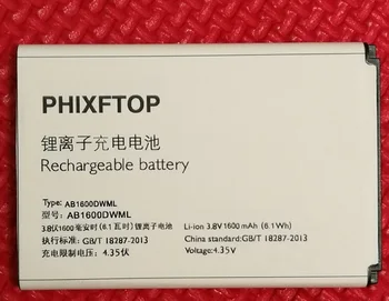 

PHIXFTOP original AB1600DWML battery For philips S309 cellphone AB1600DWMT Batterie for XENIUM CTS309 smart Mobile phone