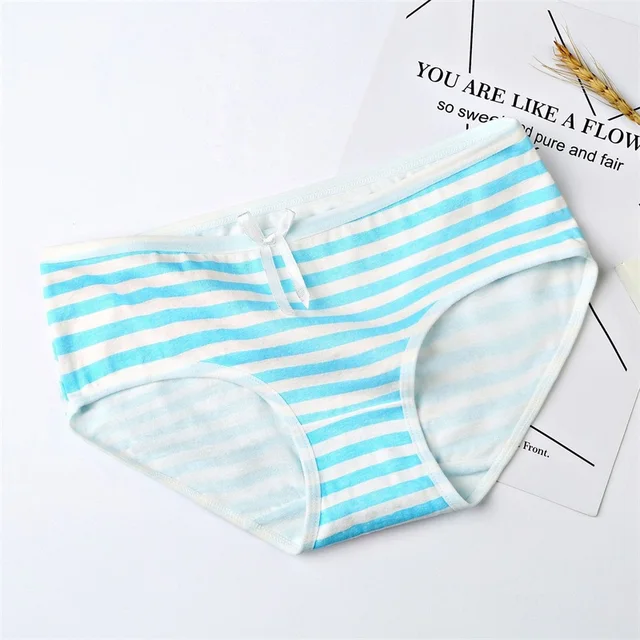 Low Waist Panties Navy Stripe Cute Underwear Women Cotton Briefs Bow ...