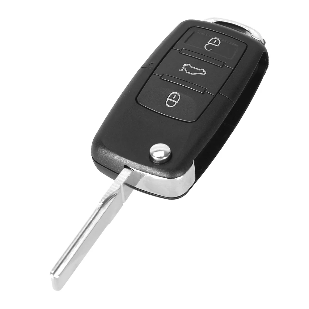 Dandkey 3 кнопки чехол для выкидного ключа для Volkswagen Vw Jetta Golf Passat Beetle Polo Bora Fob складной пульт дистанционного ключа чехол с логотипом - Количество кнопок: 2 Кнопки