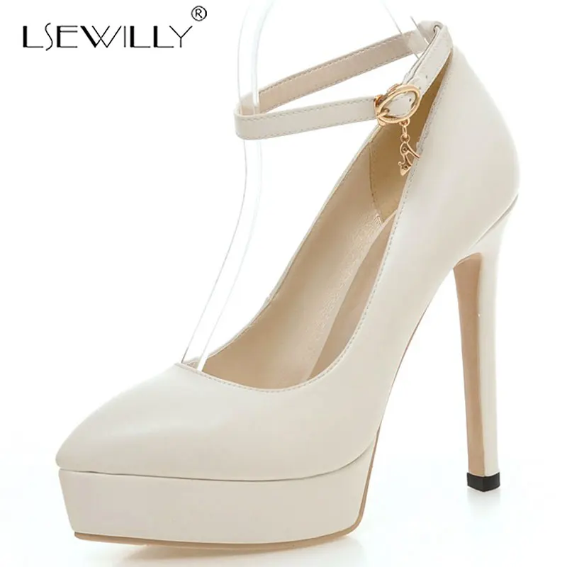 

Lsewilly size 32-43 new pumps shoes for women pointed toe buckle high heels shoes women elegant prom wedding ladies shoes E954