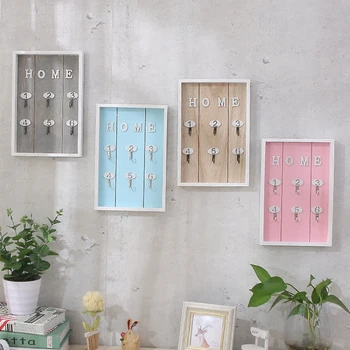 

INS Wooden Wall Hanging Storage Hook Key Hanger Shelf Home Wall Decor Handmade Clothes Keys Hook Kitchen Organizer Hanging Rack