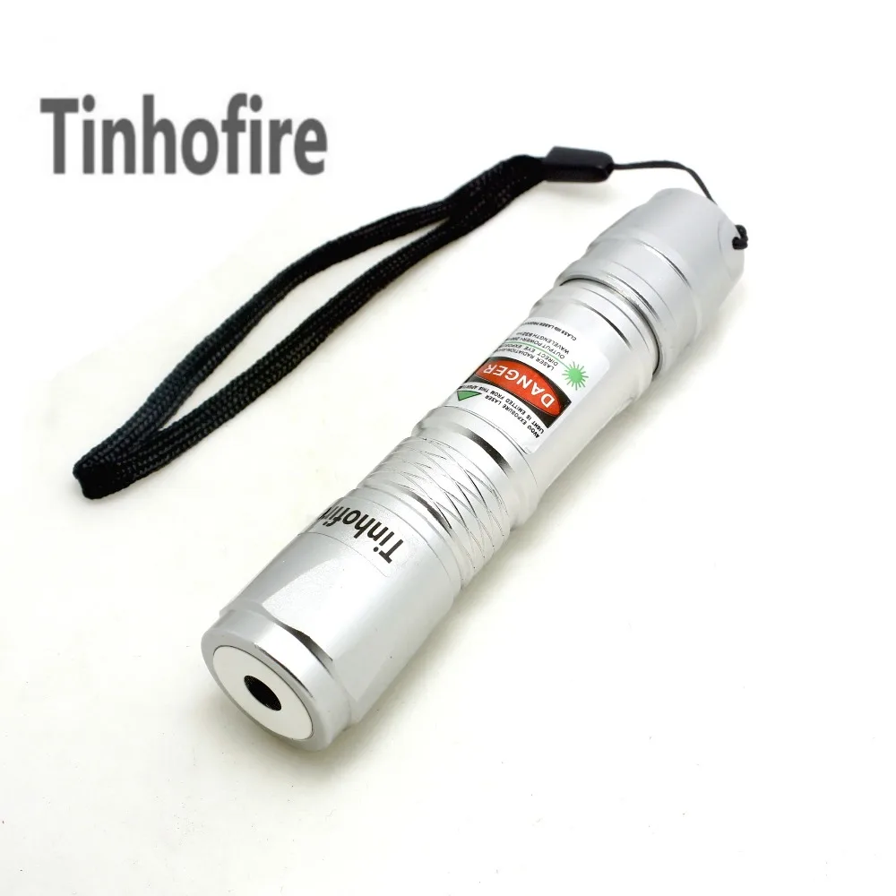 

Tinhofire Green Laser 619 Silver 5mW Green Laser Pointer Pen Laser Flashlight