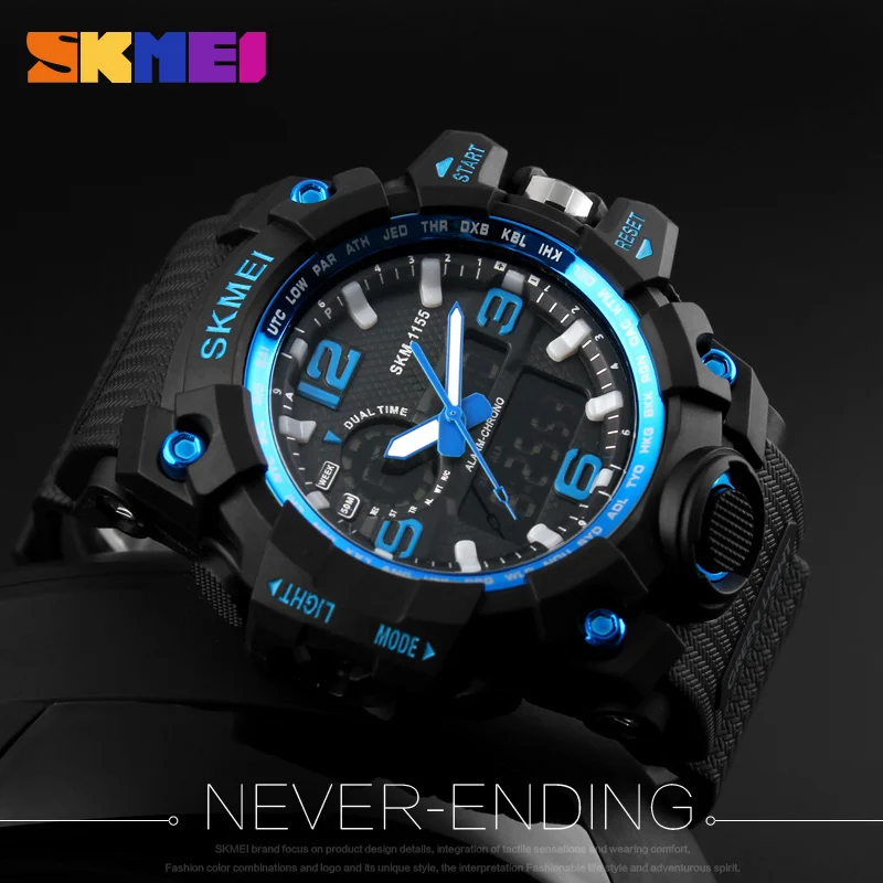 SKMEI New S Shock Men Sports Watches Big Dial Quartz Digital Watch For Men Luxury Brand LED Militar