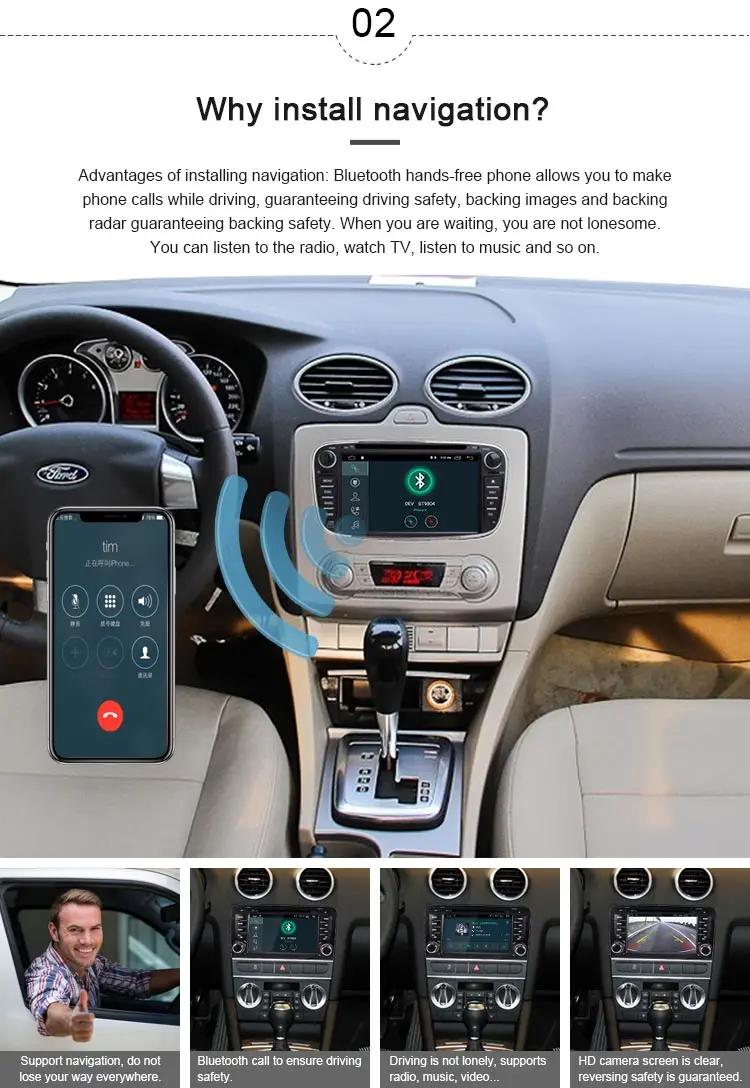 Best JDASTON Android 8.1 Car Multimedia Player For FORD Focus 2 S-MAX Mondeo C-MAX Galaxy Fiesta 2 Din Car Radio GPS Navigation DVD 3