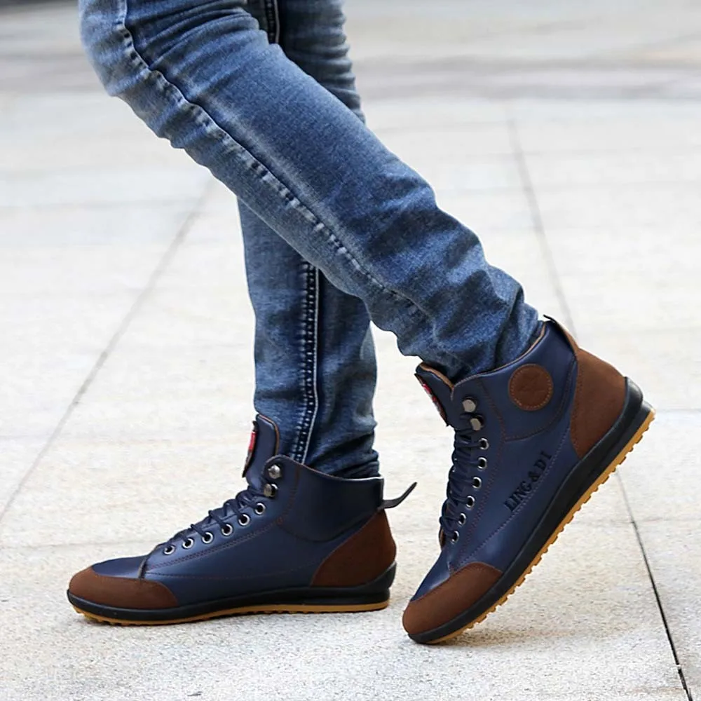 Мужская обувь кожаные ботинки повседневная спортивная обувь Винтажные ботинки в британском стиле Повседневная Спортивная обувь британский стиль