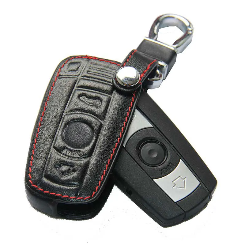 Genuine Leather Car Key Wallets Cover Case For Bmw E30 E36 E90 E60 E84