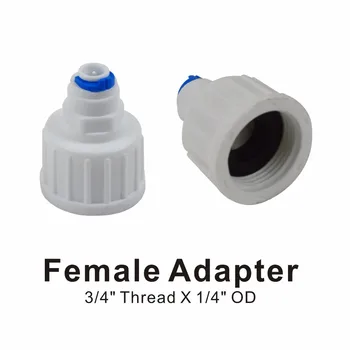 

2 PACK of 3/4" BSP to 1/4" Push Fit Standard Garden Tap Adapter Connector, Washing Machine, Fridge Water Filter