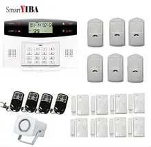 SmartYIBA Remote Control 7 Wired 99 Wireless Zone GSM Alarm System Home Security Alarm System Russian French Spanish Italian