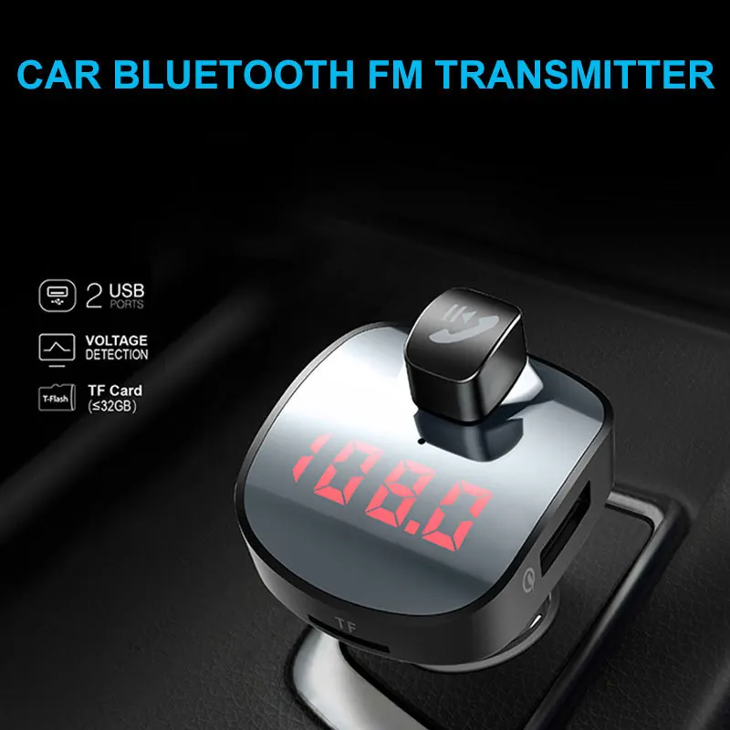 Беспроводной радио адаптер Bluetooth ресивер FM-передатчик, автомобильный fm-передатчик Напряжение обнаружения Беспроводное зарядное устройство Портативный