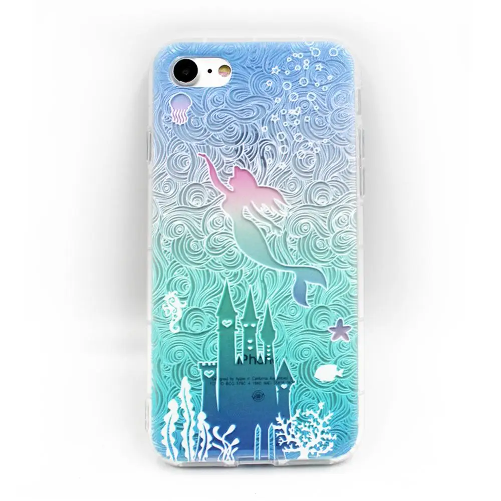Cartoon Mermaid Princess Case For iPhone 7 Case iPhone7 6 6S Plus Phone ...