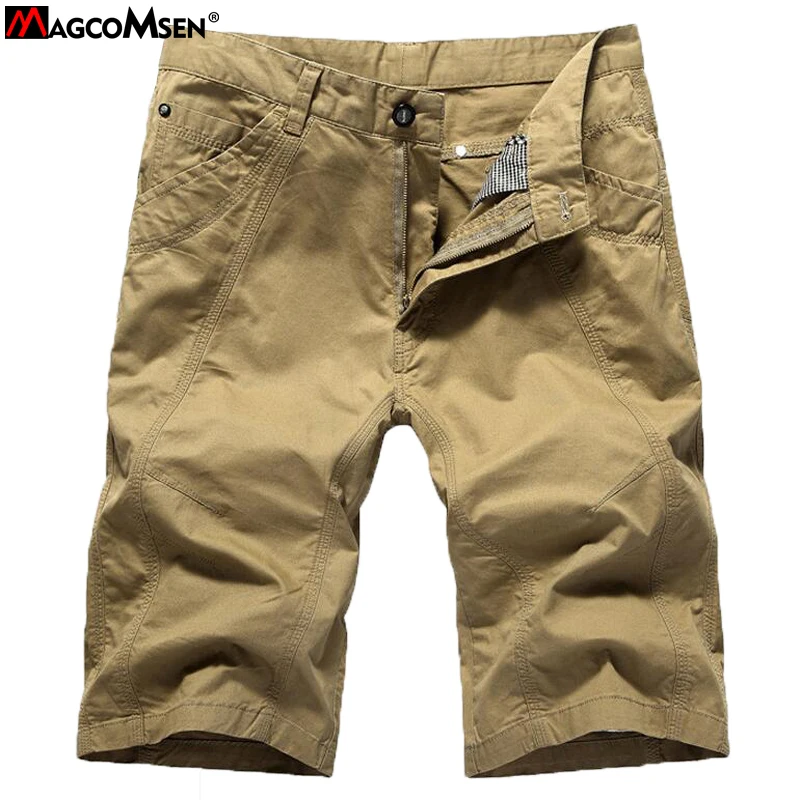 

MAGCOMSEN Shorts Men Summer Cotton Shorts Boardshorts Breathable Male Casual Shorts 29-44 Plus Size Masculino Bermuda AG-SSFC-08