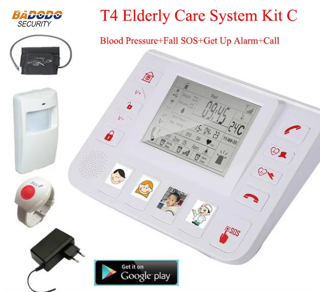 T4 GSM Elderly health care unit&Alarm system with SOS panic button