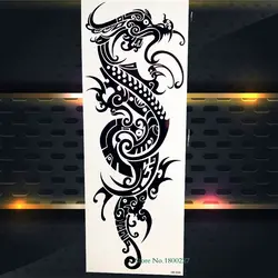 Черный Дракон Временные татуировки для Средства ухода за кожей ARM рукавом поддельные flash татуировки переноса воды плеча Книги по искусству