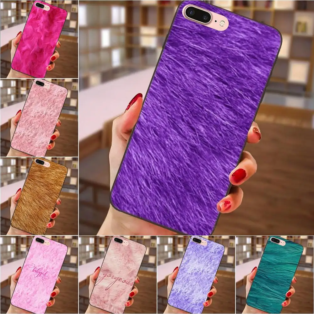 

Soft Silicone TPU Black Covers Capa Purple Pink Blue Fur Texture Pint For Xiaomi Redmi Note 2 3 4 4A 4X 5 5A 6 6A Plus Pro S2 Y2