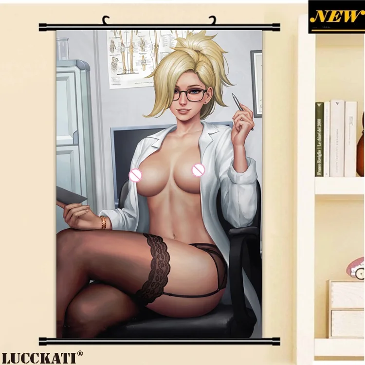 40X60 см D. Va Mercy Widowmaker Tracer соски без бюстгальтера голый лоли cameltoe мультфильм аниме Настенная картина прокрутка холст живопись плакат - Цвет: O