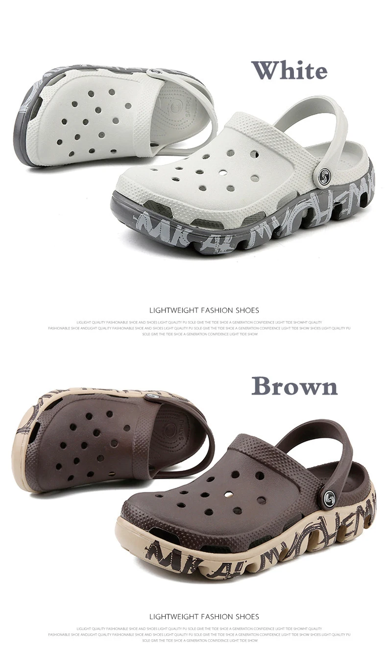 SERENE Brand Croc Summer Casual Sandals New Man Aqua Clog Slipper Hot Male Band Sandalias Swimming Shoe Ocean Beach Garden Shoes (19)