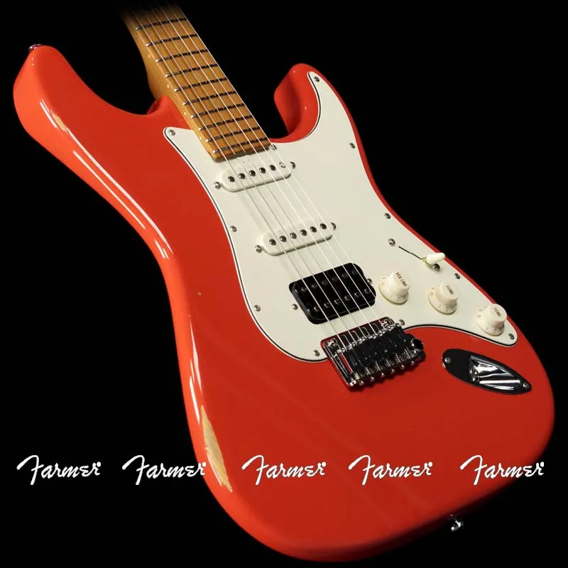 

custom shop/s-u-h-r CLASSIC stratocaster electric guitar/ANTIQUE ROASTED RECOVERED SINKER MAPLE/FIESTA RED/free shipping