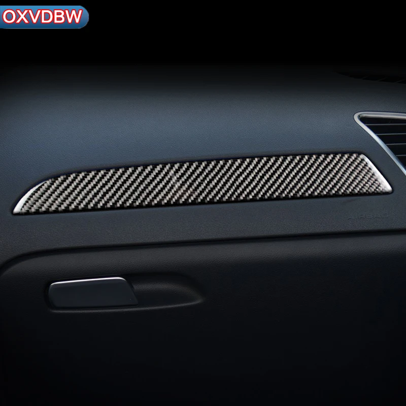 

For Audi A4 B8 LHD RHD Accessories Car Interior styling stickers Cover Carbon Fiber Copilot dashboard trim panel Styling
