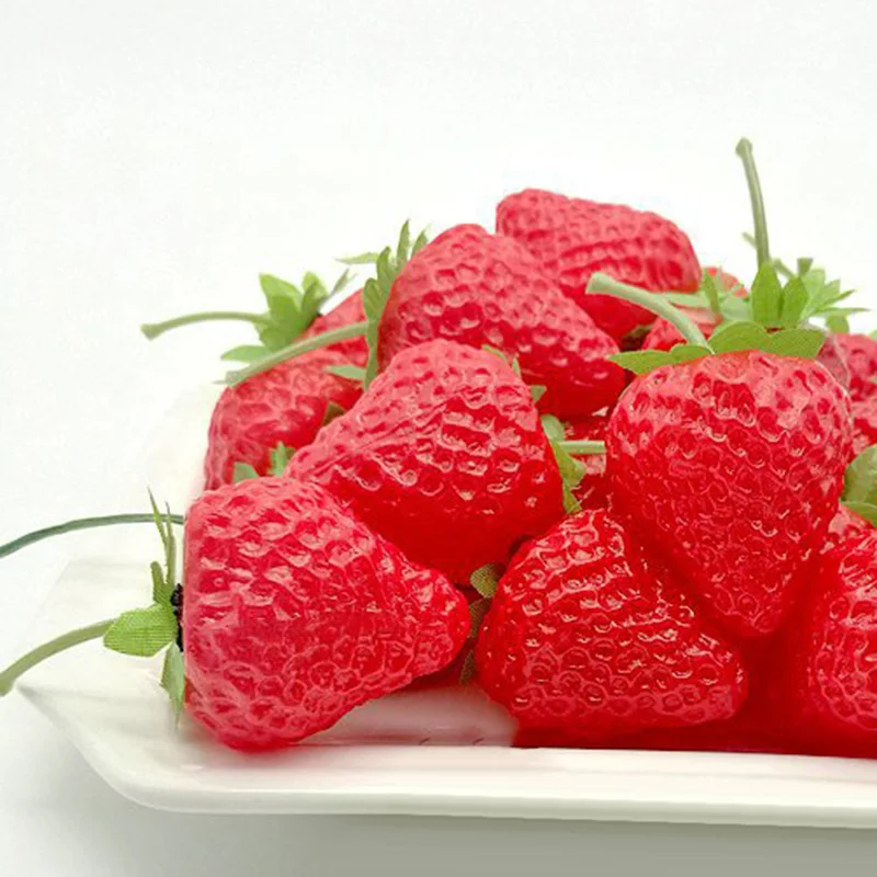 

20pcs Artificial Plastic Strawberry Fruit Fake Display For Home Party Food Decor