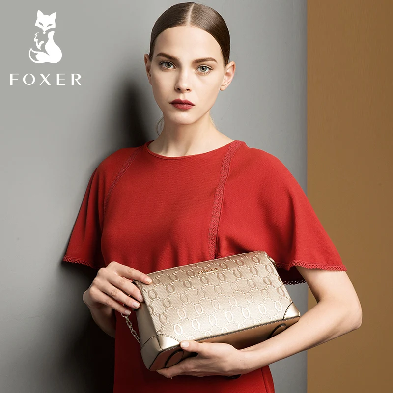 Женская кожаная сумка мессенджер FOXER черная Кроссбоди из воловьей кожи 2019|messenger
