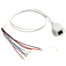 2X CCTV POE IP network Camera PCB Module video power cable 60cm RJ45 female connector with Terminlas