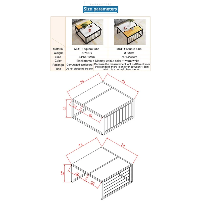 Minimalist living room coffee table Small apartment Side Table Multifunctional Creative sofa table Side Table Home Furniture