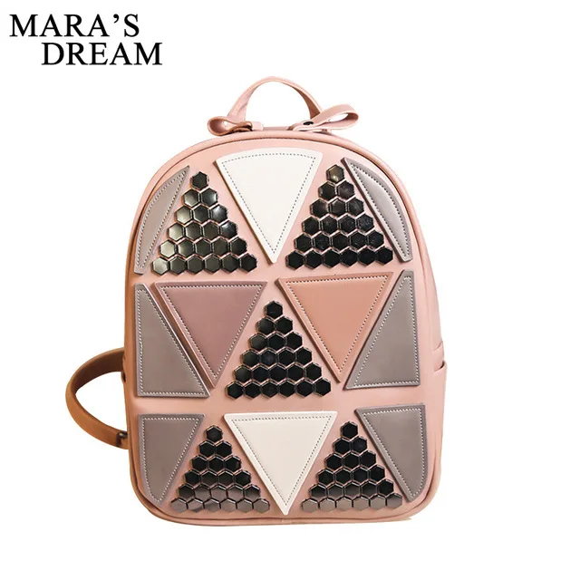Mara s Dream Sequined Patchwork Backpack 2017 Luxury Bag Designer Women Rivet PU Leather Envelope Bag