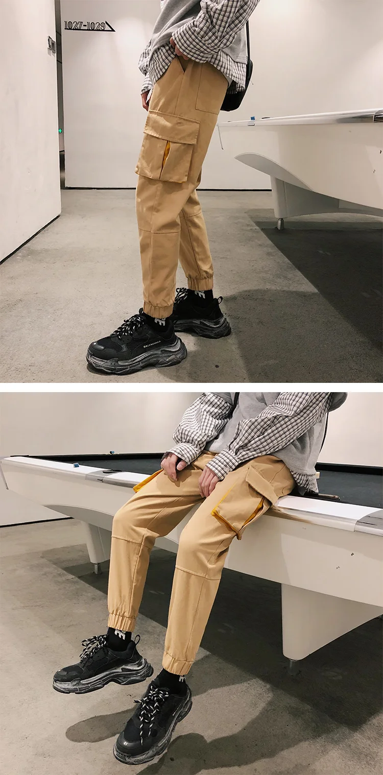 2019 мужские брюки Карго повседневные мужские брюки мешковатые обычные хлопковые брюки мужские военные тактические брюки с несколькими