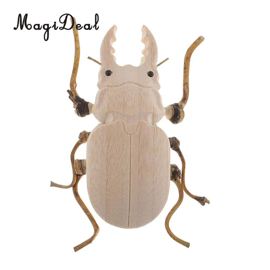 1 Piece Wooden Educational Toys, Wood and Bamboo Bugs Shape Prank Toy