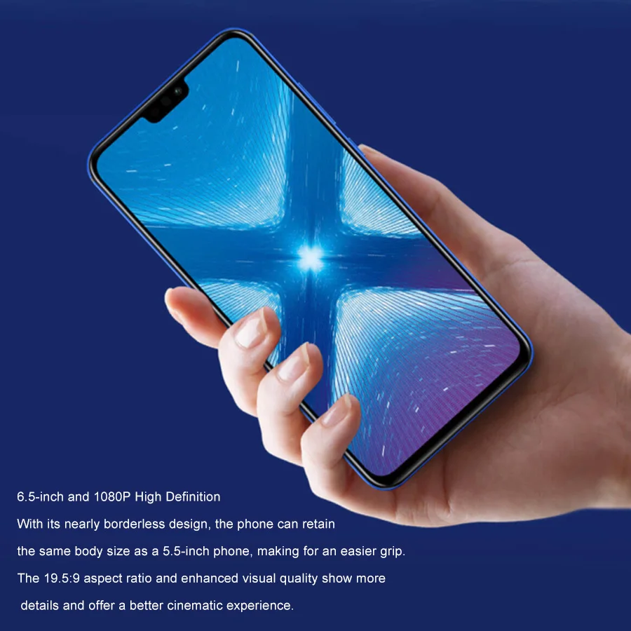 Смартфон honor 8x с 6 5 дюймовым дисплеем восьмиядерным процессором Kirin 710 ОЗУ 4 Гб ПЗУ